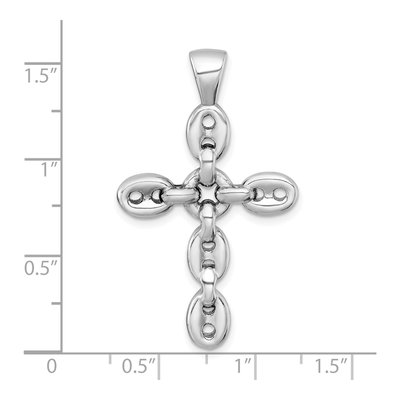 Sterling Silver Mariner Link Cross Pendant – view 5