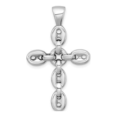 Sterling Silver Mariner Link Cross Pendant