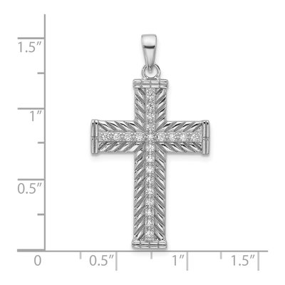 Sterling Silver CZ Cross Pendant – view 4