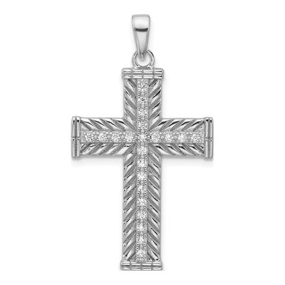 Sterling Silver CZ Cross Pendant