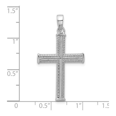 Sterling Silver Textured Cross Pendant – view 4