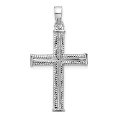 Sterling Silver Textured Cross Pendant
