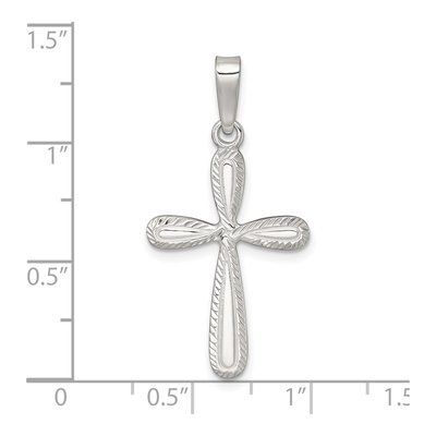 Sterling Silver Diamond-Cut Cross Pendant – view 5