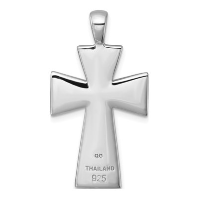Sterling Silver Black Resin Cross Pendant – view 4