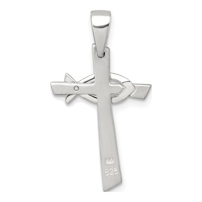 Sterling Silver Cross Ichthus Pendant – view 4