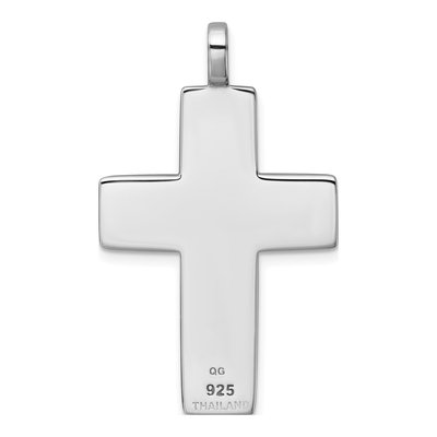 Sterling Silver Black Resin Latin Cross Pendant – view 4