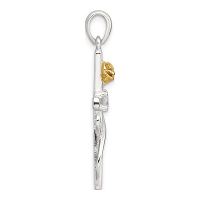 Sterling Silver CZ Cross Pendant – view 3