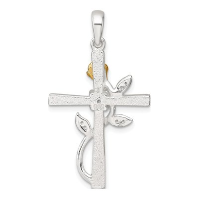 Sterling Silver CZ Cross Pendant – view 4