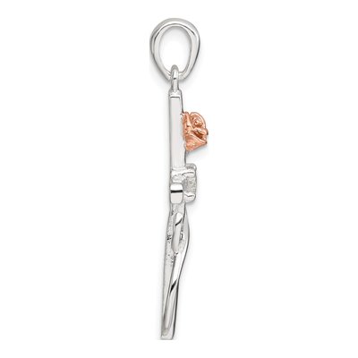 Sterling Silver CZ Cross Pendant – view 3