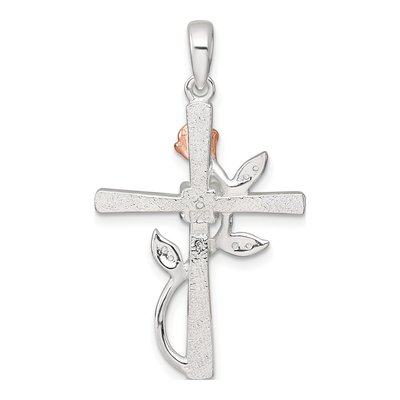 Sterling Silver CZ Cross Pendant – view 4