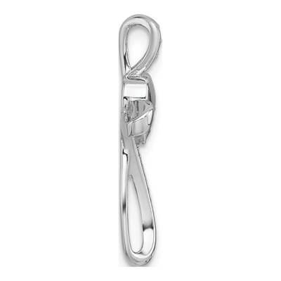 Sterling Silver CZ Heart Cross Slide Pendant – view 3