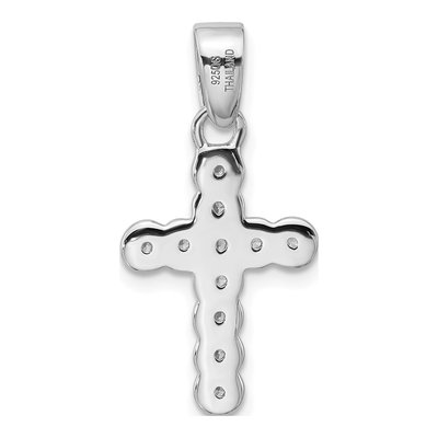 Sterling Silver CZ Cross Pendant – view 3