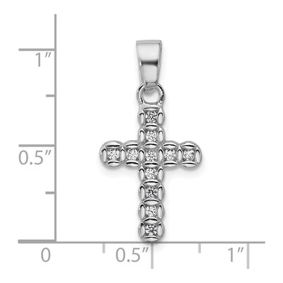 Sterling Silver CZ Cross Pendant – view 4