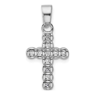Sterling Silver CZ Cross Pendant