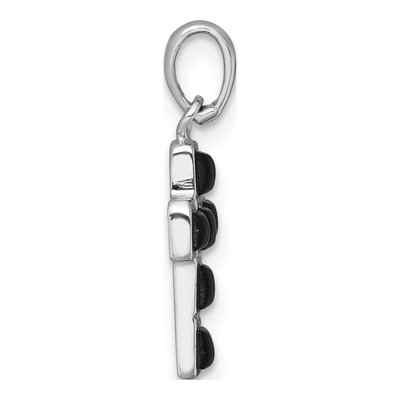 Sterling Silver Onyx Latin Cross Pendant – view 3