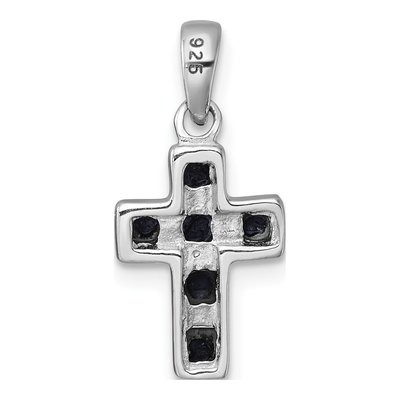 Sterling Silver Onyx Latin Cross Pendant – view 4