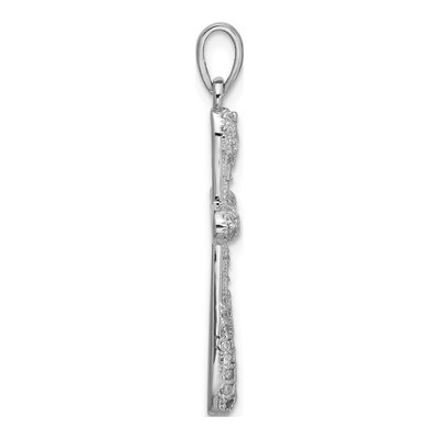 Sterling Silver CZ Pave Cross Pendant – view 2