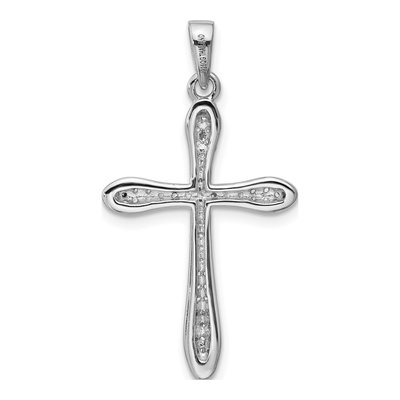 Sterling Silver CZ Pave Cross Pendant – view 3
