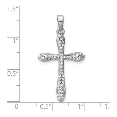 Sterling Silver CZ Pave Cross Pendant – view 4
