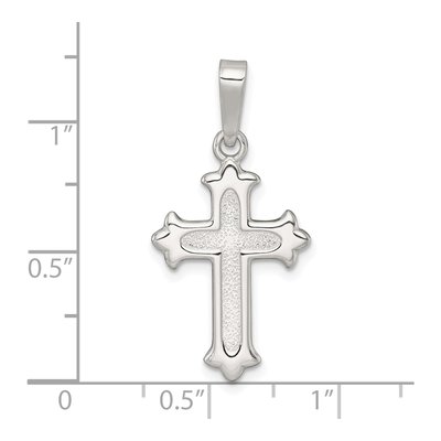 Sterling Silver Fleur de Lis Cross Pendant – view 5