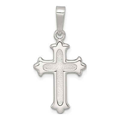 Sterling Silver Fleur de Lis Cross Pendant