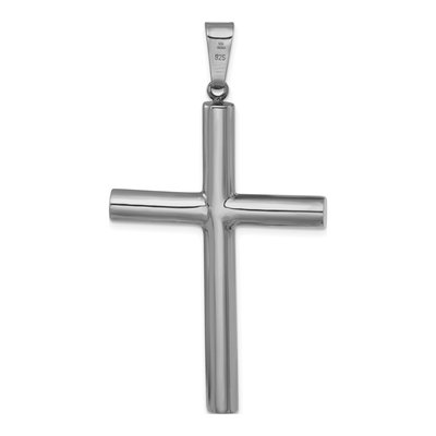 Sterling Silver Ruthenium-Plated Hollow Latin Cross Pendant – view 4