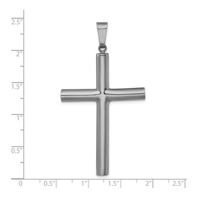 Sterling Silver Ruthenium-Plated Hollow Latin Cross Pendant – view 5