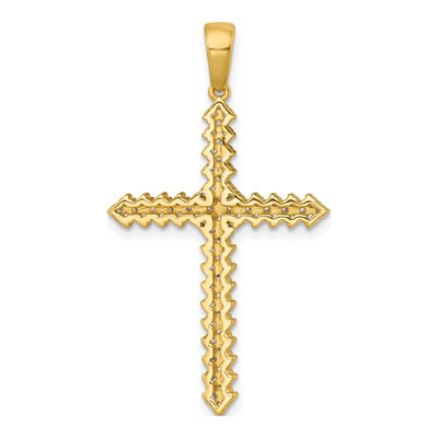 Gold-Plated Sterling Silver CZ Pave Latin Cross Pendant – view 4