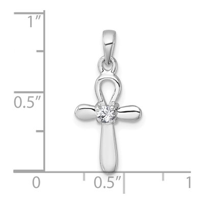 Sterling Silver CZ Cross Pendant – view 5