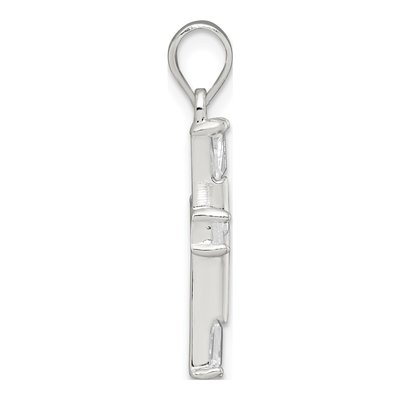 Sterling Silver CZ Tapered Baguette Cross Pendant – view 3