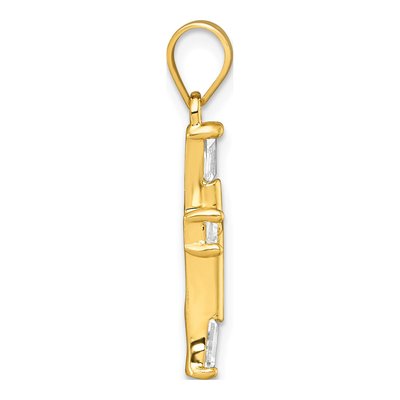 Gold-Plated Sterling Silver CZ Cross Pendant – view 3