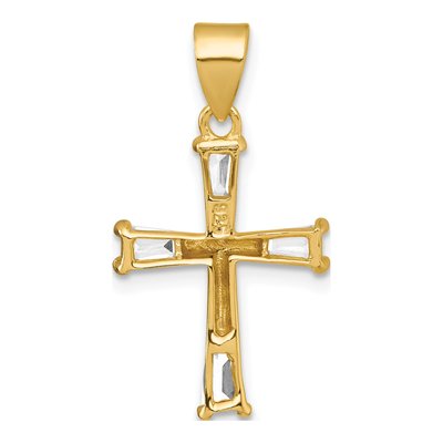Gold-Plated Sterling Silver CZ Cross Pendant – view 4