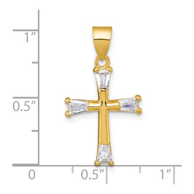 Gold-Plated Sterling Silver CZ Cross Pendant – view 5