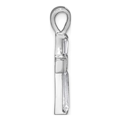 Sterling Silver CZ Baguette Cross Pendant – view 3