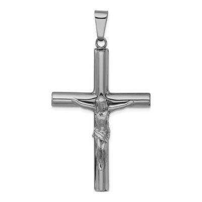 Sterling Silver Ruthenium-Plated Crucifix Pendant