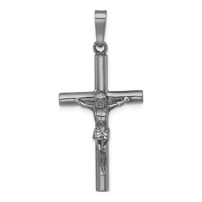 Sterling Silver Ruthenium-Plated Crucifix Pendant