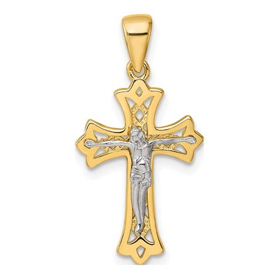 Gold-Plated Sterling Silver Crucifix Cross Pendant