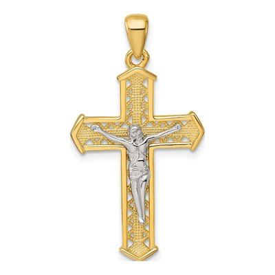 Gold-Plated Sterling Silver Crucifix Cross Pendant