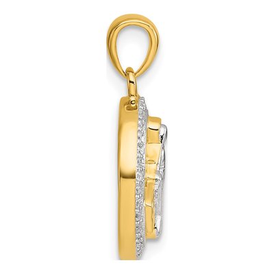 Gold-Plated Sterling Silver CZ Miraculous Medal Pendant – view 3