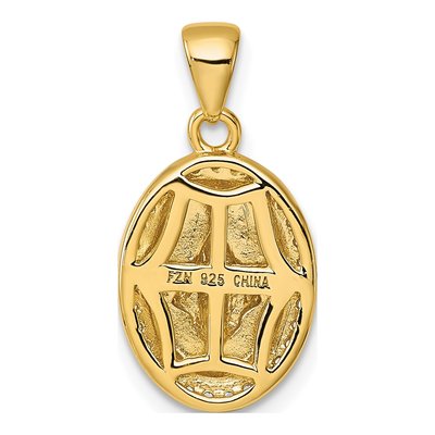 Gold-Plated Sterling Silver CZ Miraculous Medal Pendant – view 4