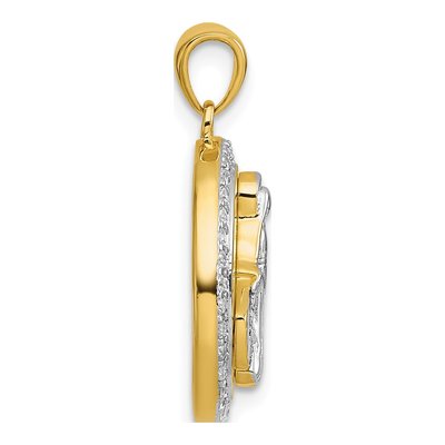 Gold-Plated Sterling Silver CZ Miraculous Medal Pendant – view 3