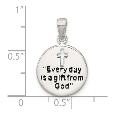Sterling Silver Cross Disc Pendant – view 5