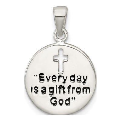 Sterling Silver Cross Disc Pendant