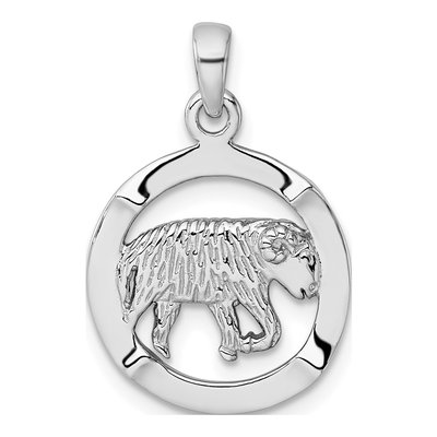 Sterling Silver Aries Ram Zodiac Pendant