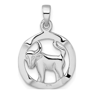 Sterling Silver Reversible Taurus Zodiac Pendant – view 4