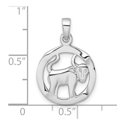 Sterling Silver Reversible Taurus Zodiac Pendant – view 5