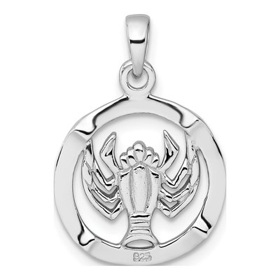 Sterling Silver Cancer Zodiac Crab Pendant – view 4