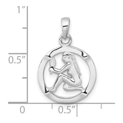 Sterling Silver Virgo Zodiac Circle Pendant – view 5