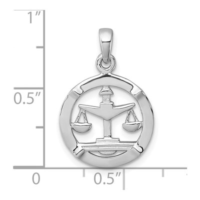 Sterling Silver Libra Zodiac Scales Pendant – view 5