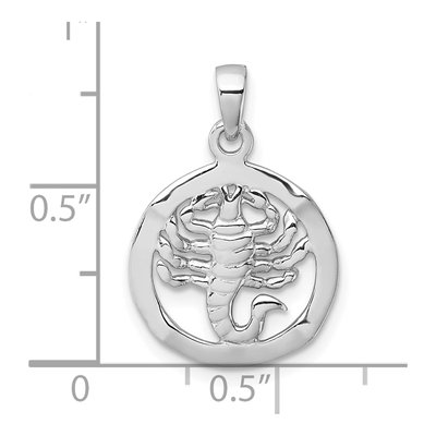 Sterling Silver Scorpio Zodiac Circle Pendant – view 5
